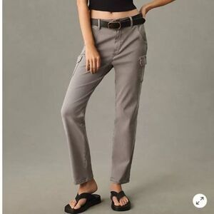 New PAIGE Women's Drew High-Rise Straight Leg Cargo Pants in Grey size 31
